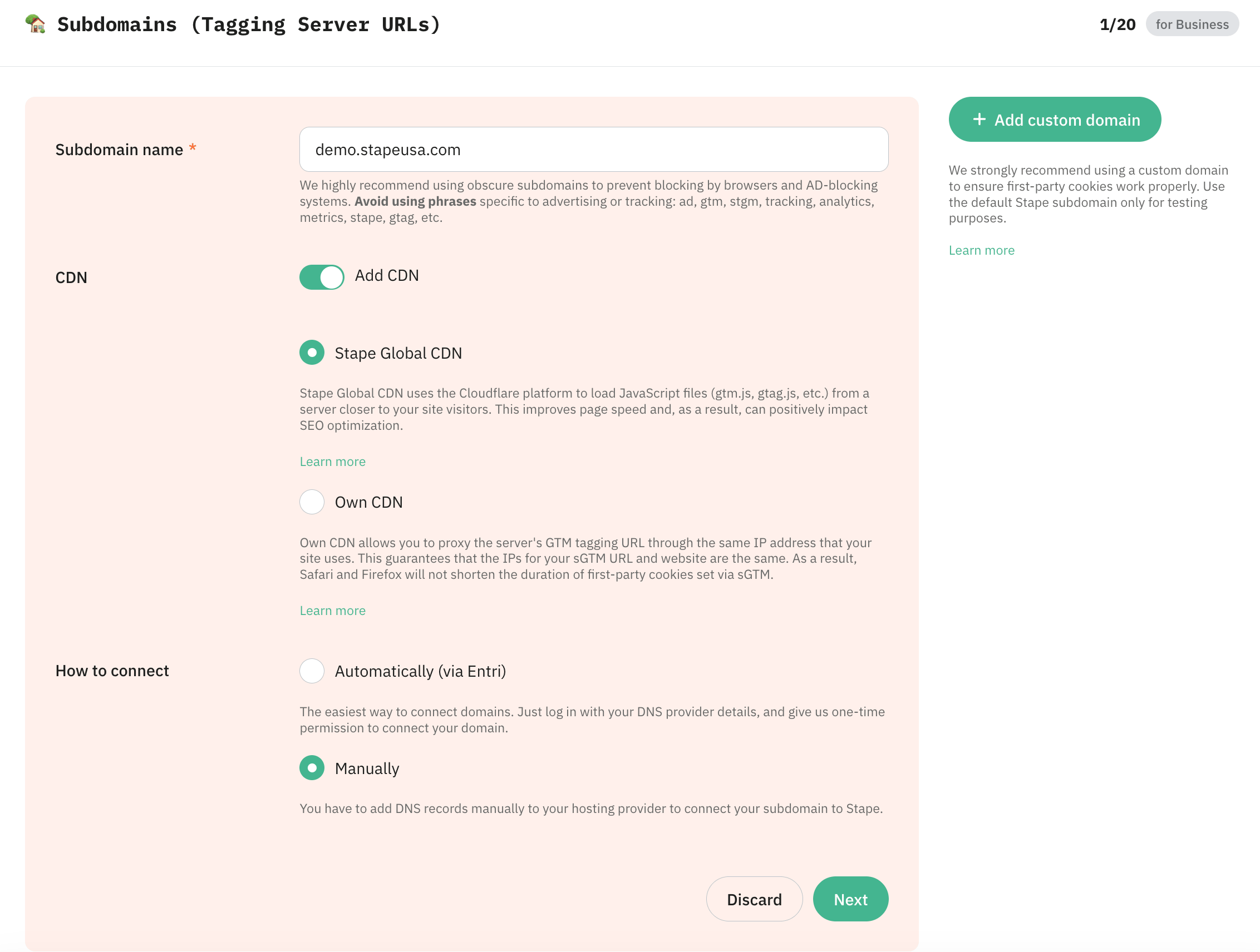 Configure your domain settings