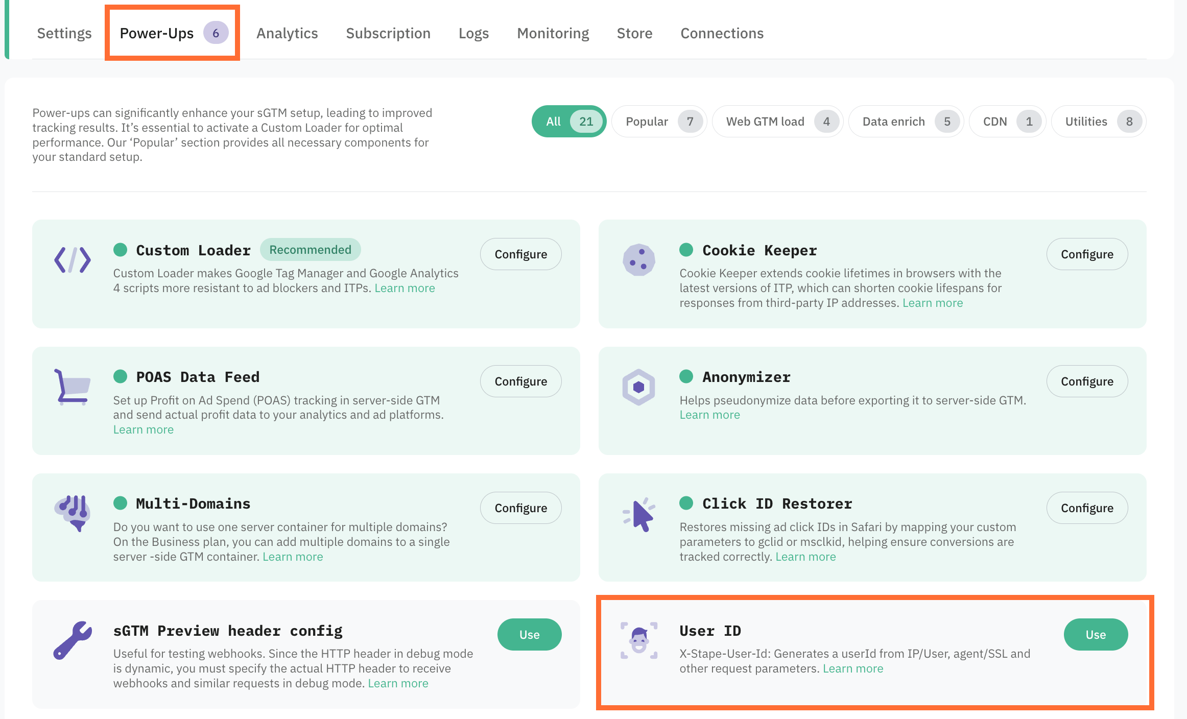 User ID panel