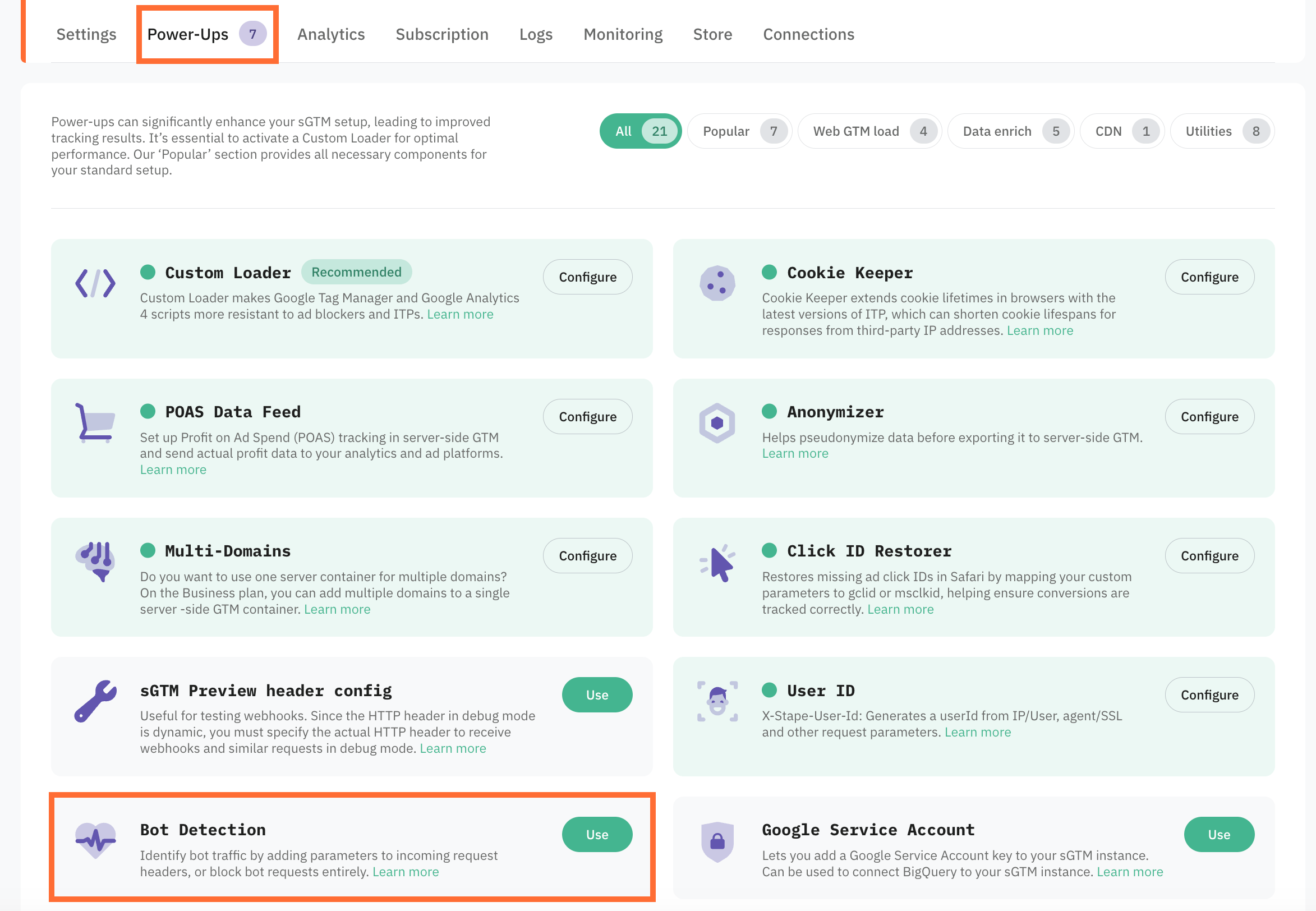 Bot Detection panel.