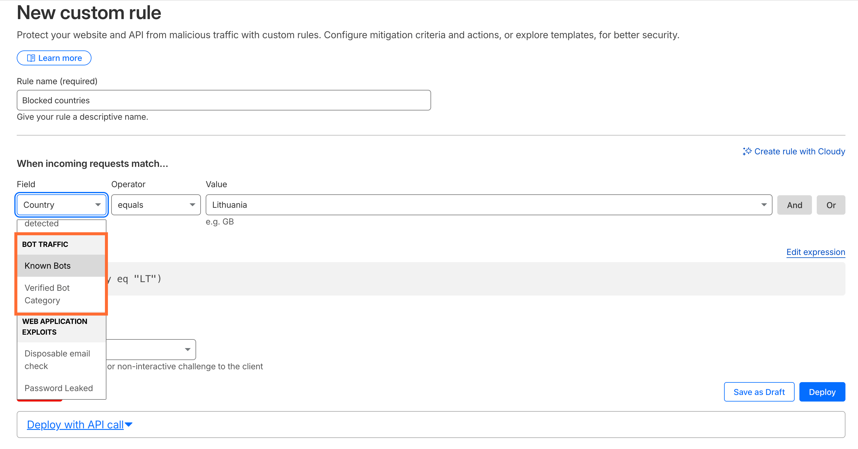 Other Cloudflare options for blocking bot traffic