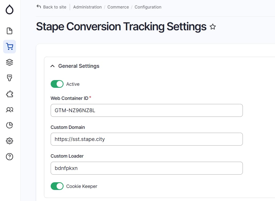 Drupal module General Settings section