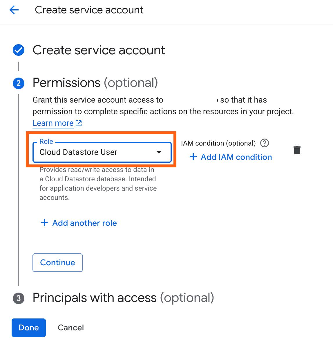 Click Continue and Done