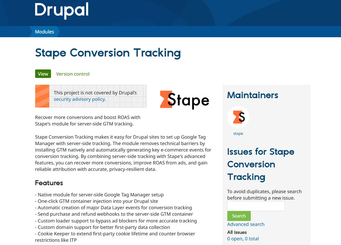 Stape Conversion Tracking Drupal module