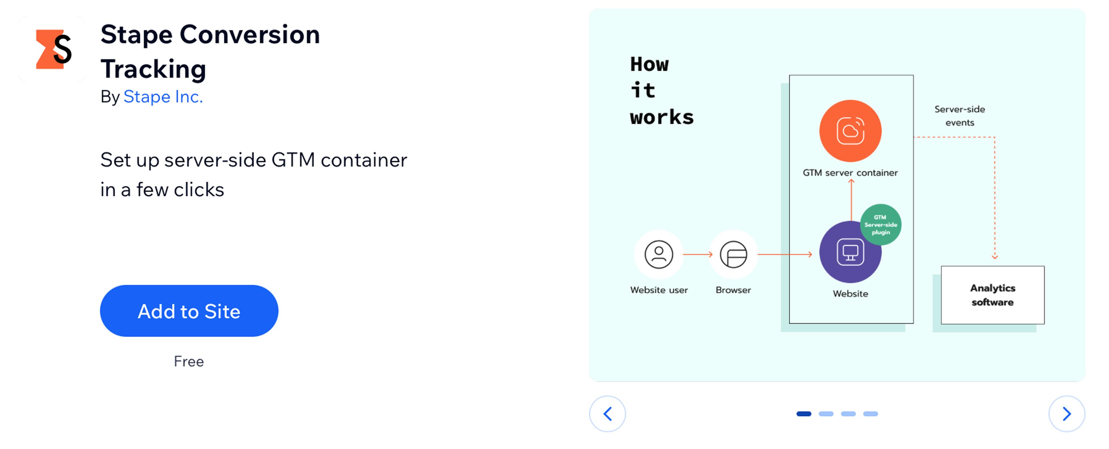 Stape's Conversion Tracking app for Wix websites