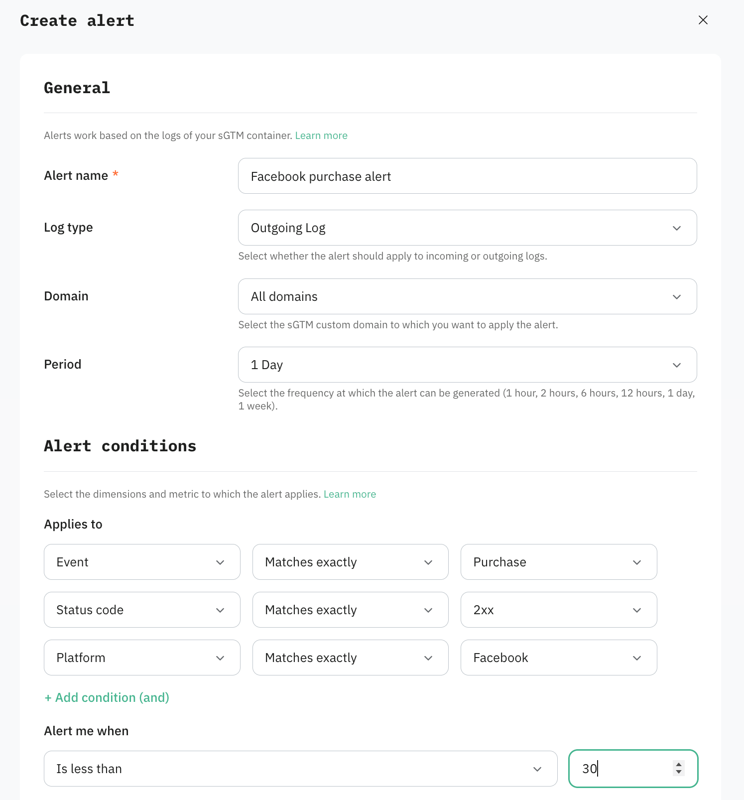 Alert settings