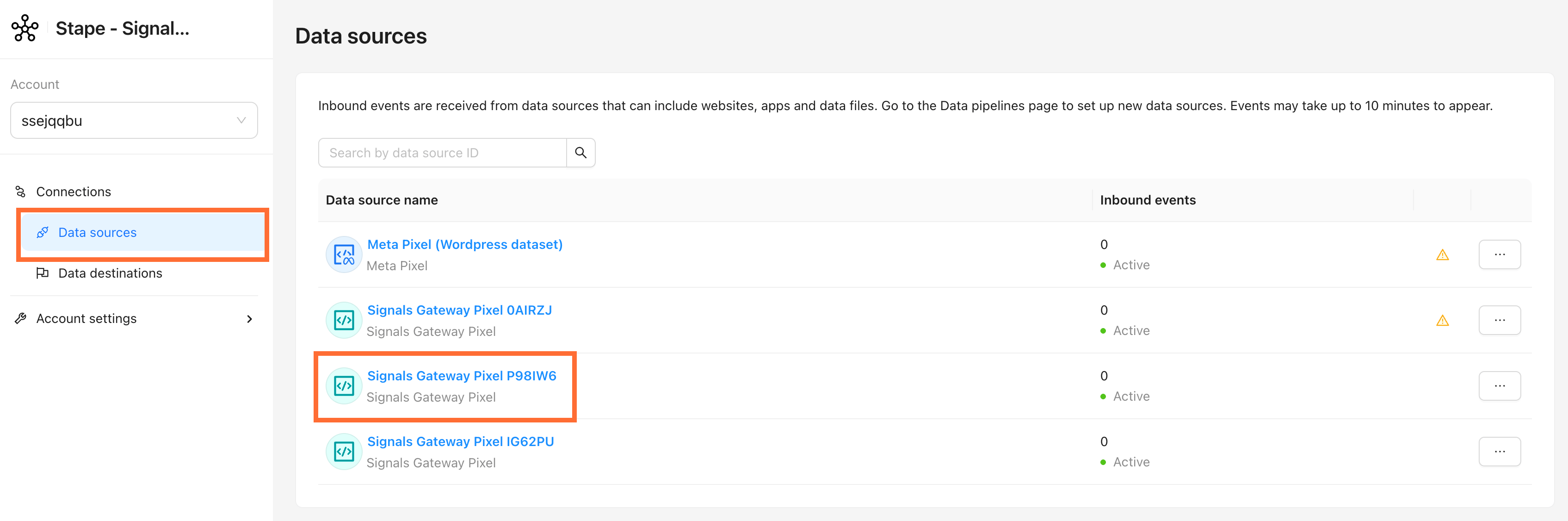 Go to Data Sources