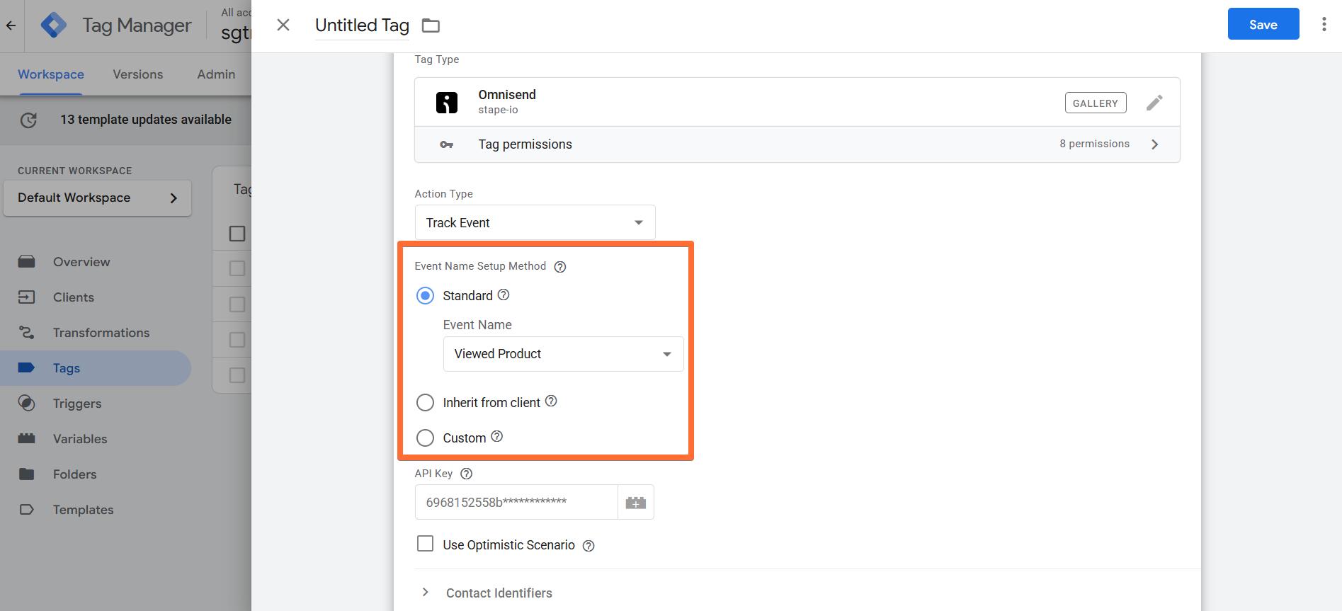 Event Name Setup Method
