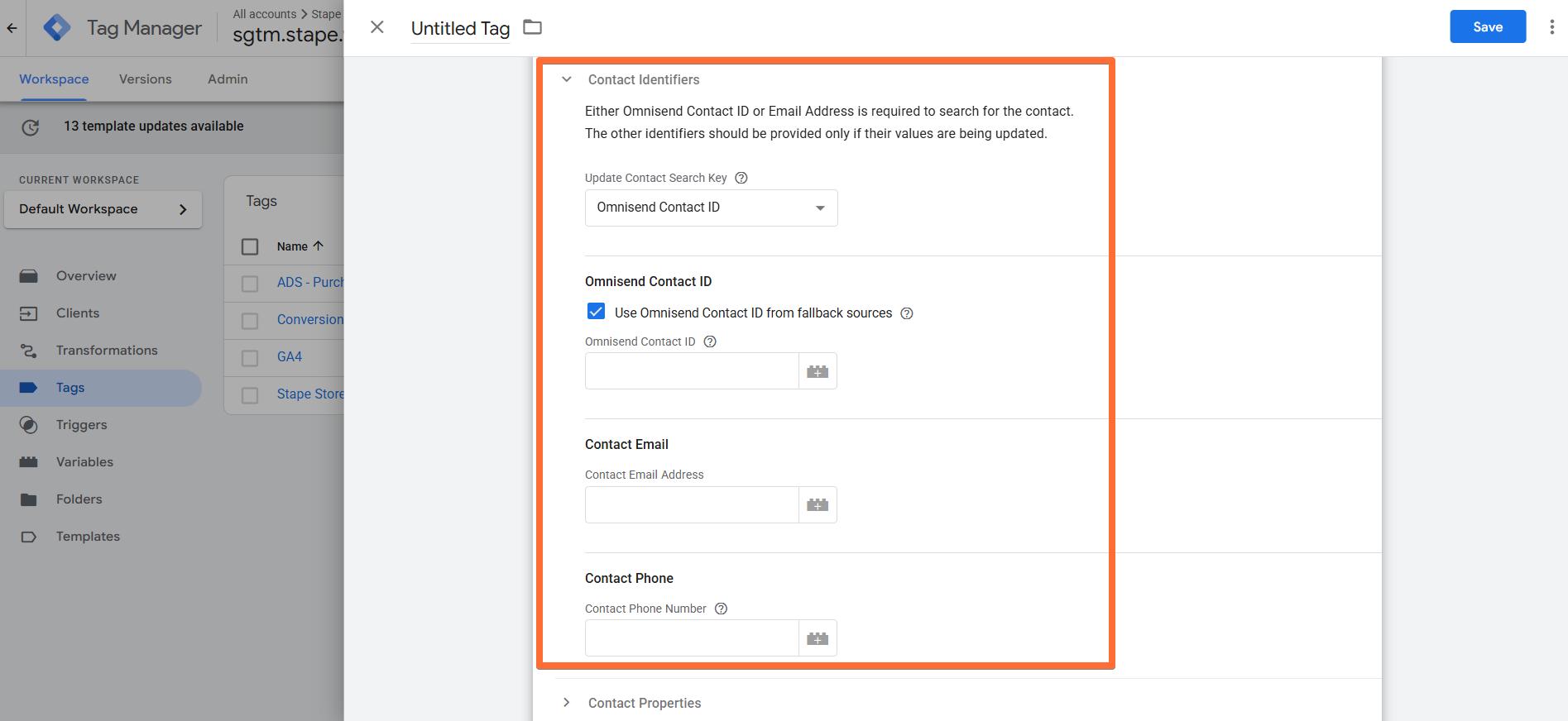 Contact Identifiers for Update Contact
