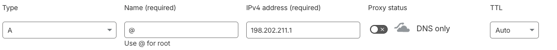 Remove the A record for root