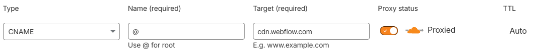Enable the Cloudflare proxy