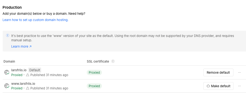 Webflow SSL certificate status to change to Proxied