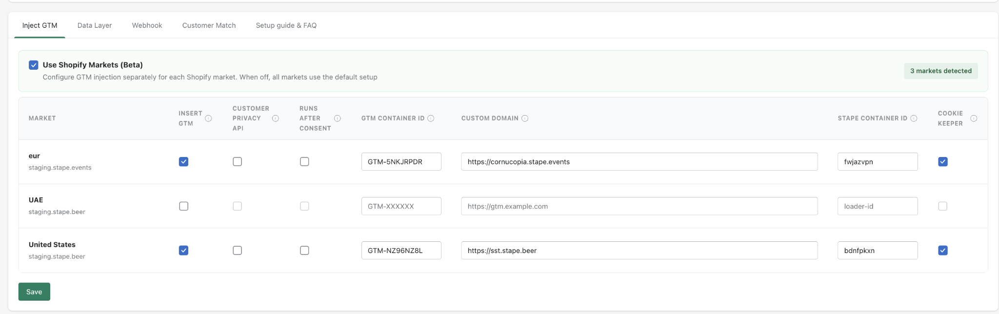 Configuration de l'injection GTM