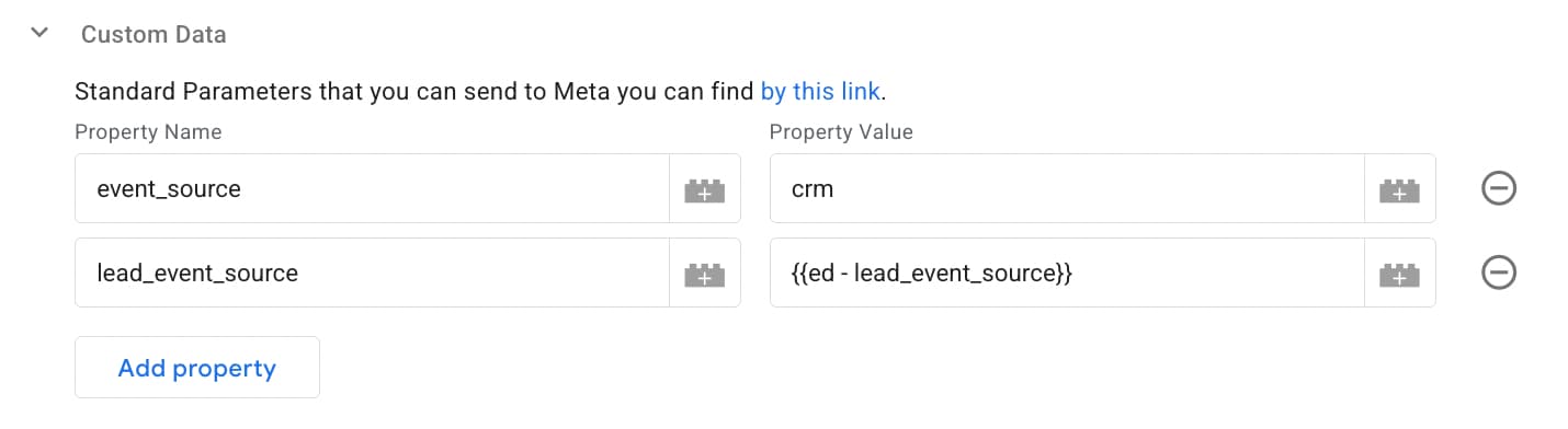 configuration in the tag