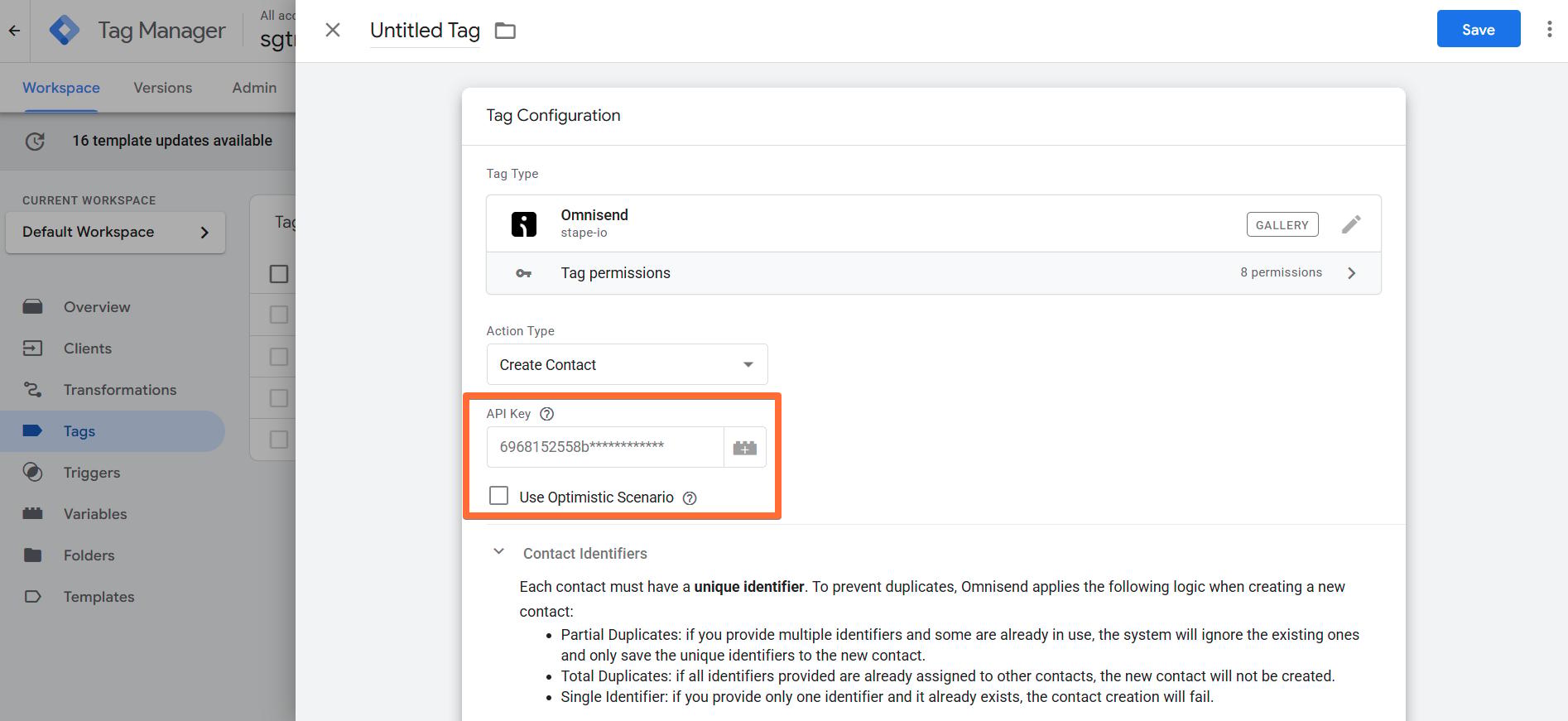 API Key and Optimistic Scenario