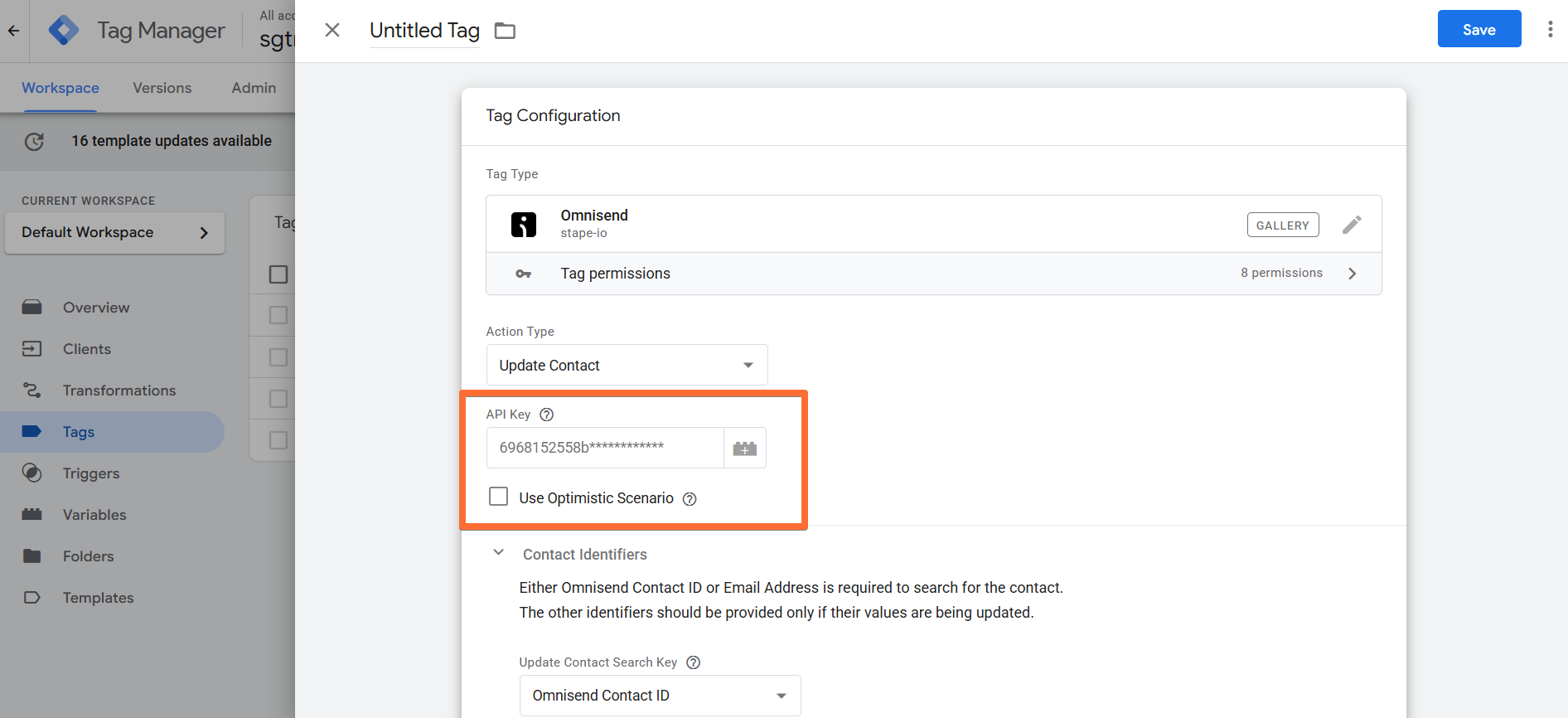 API Key and Optimistic Scenario