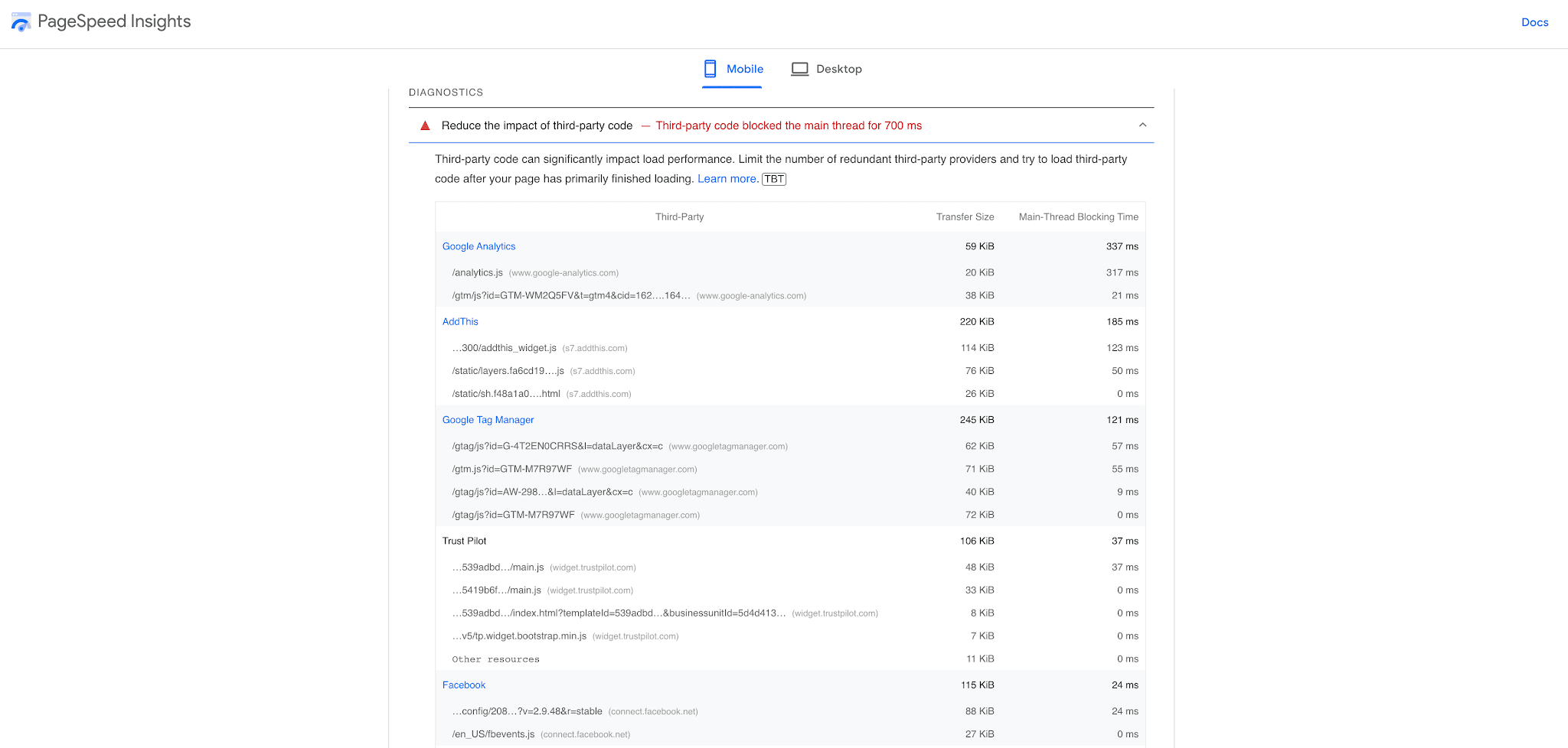 Improved website page speed server-side tracking