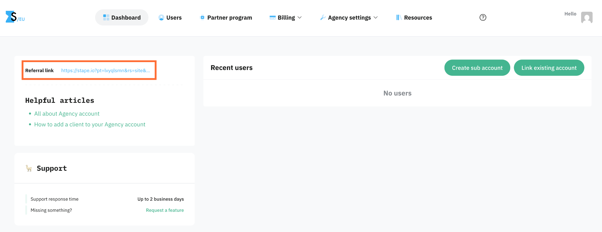Referral link