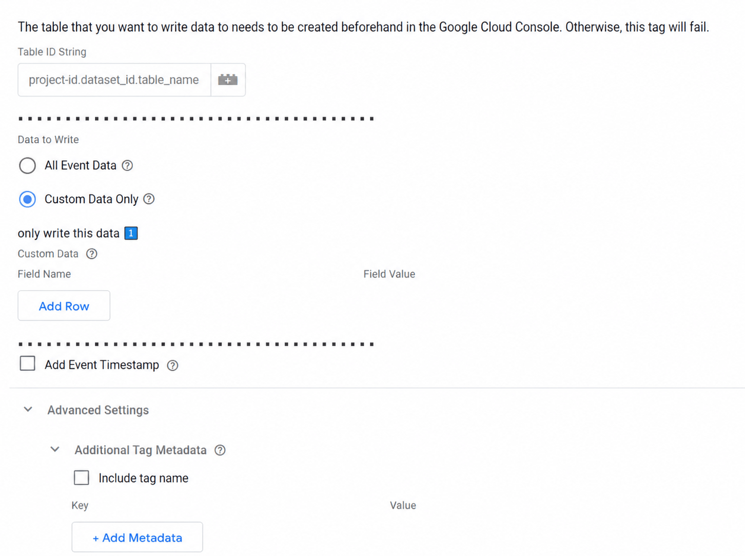 add the tag name and other metadata to the packages