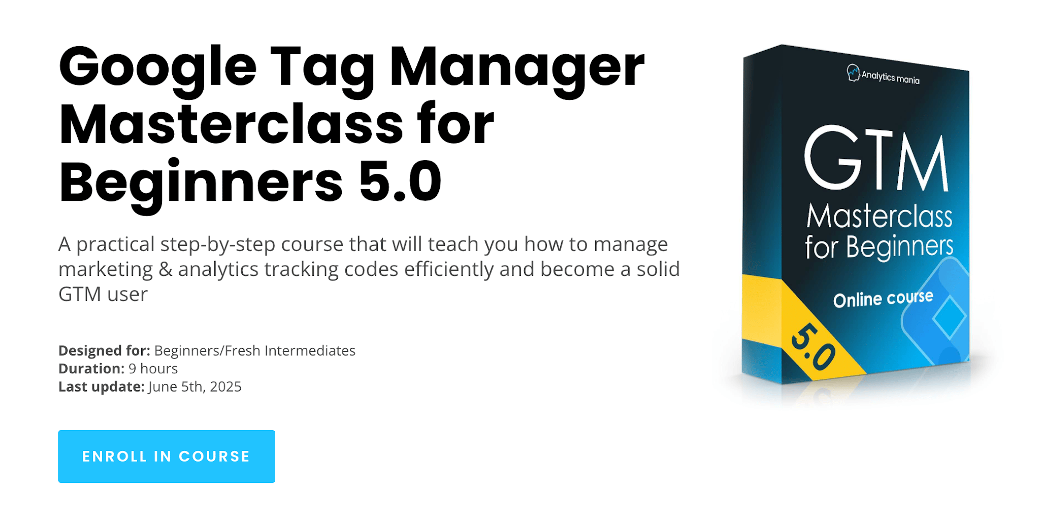 Masterclass « Analytics Mania GTM » pour débutants