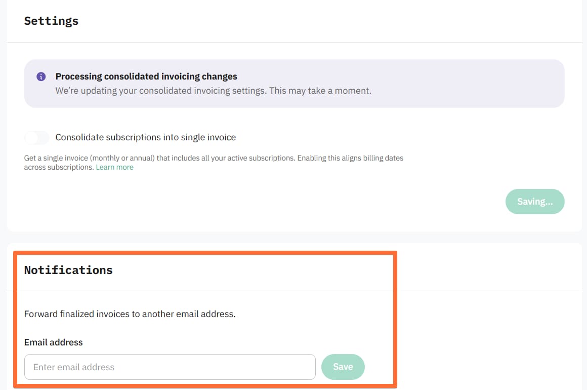 Additional billing email