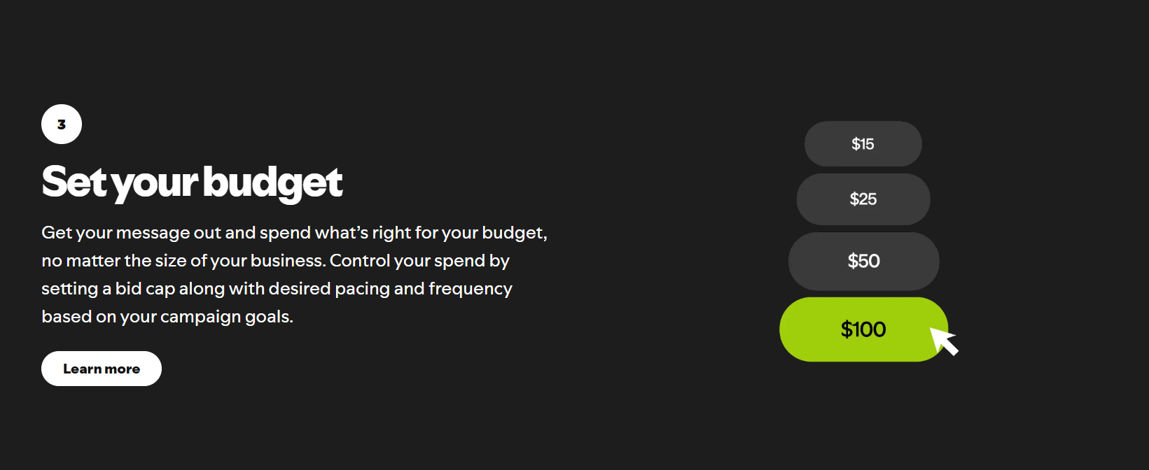 Fixez votre budget et vos paramètres de ciblage