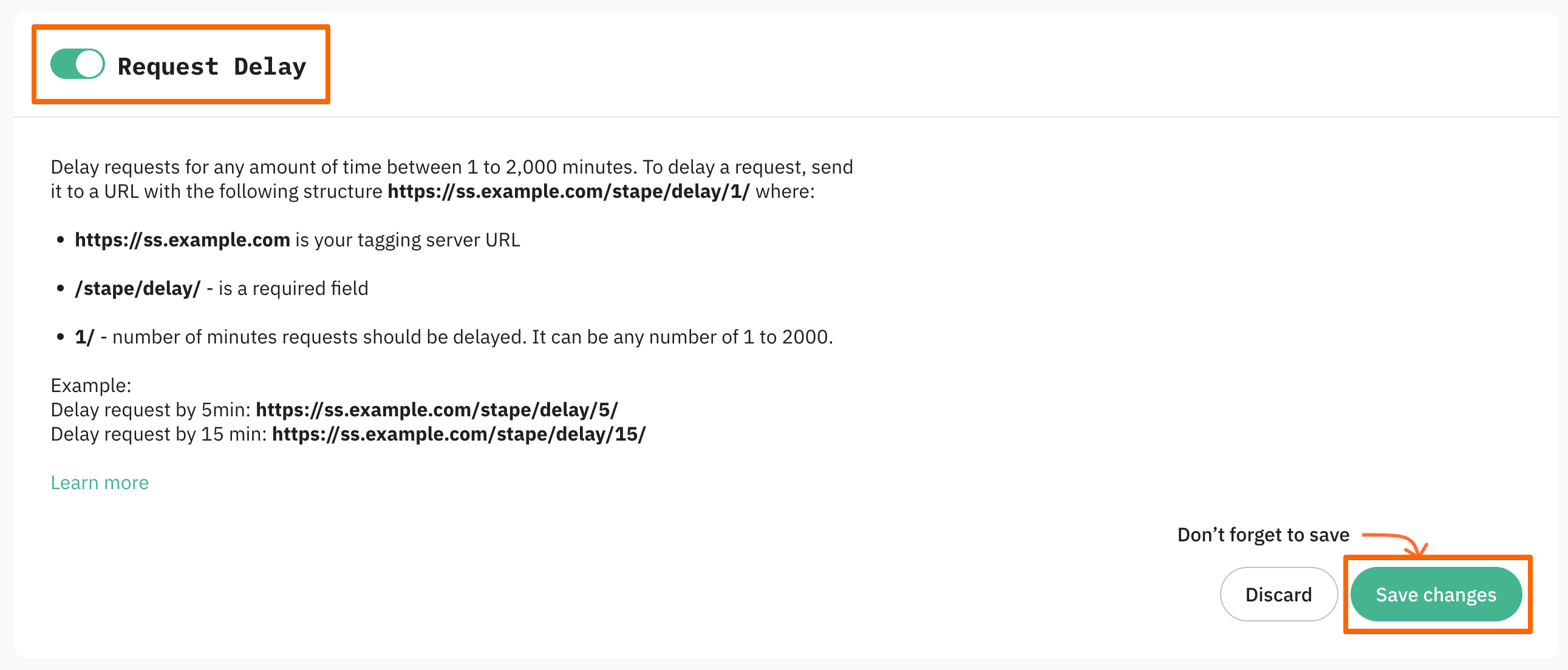 Enable Request Delay