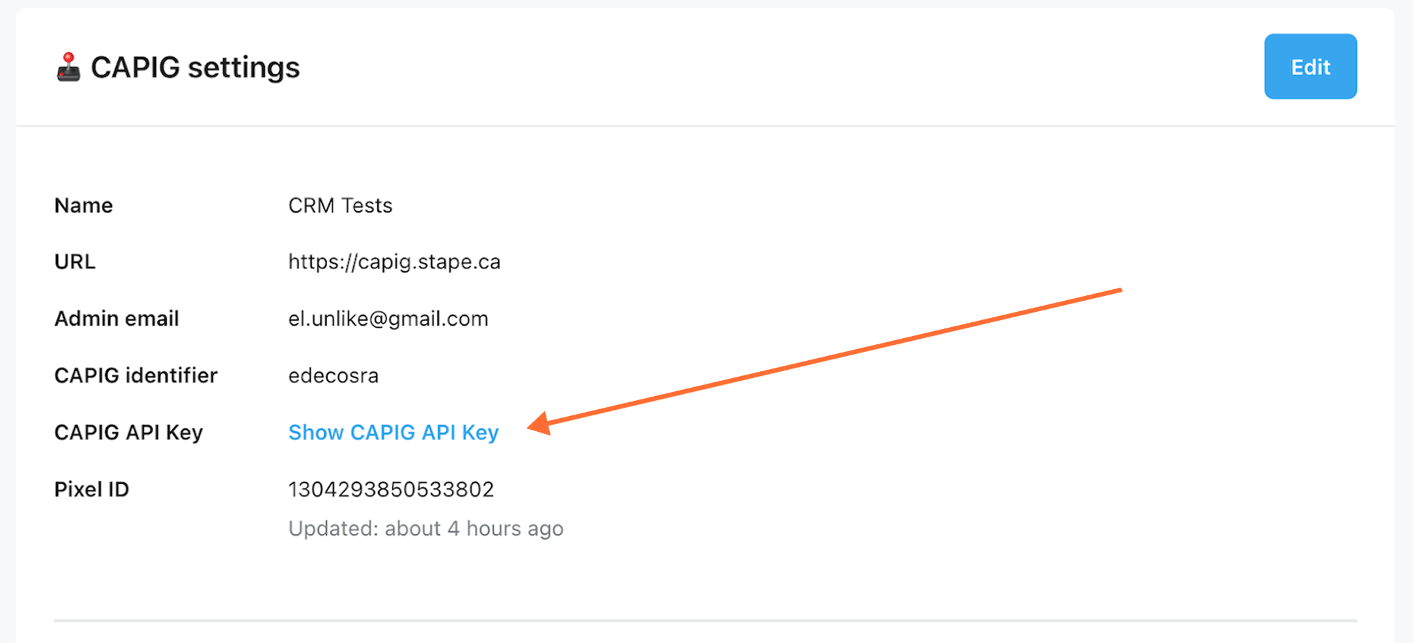 Show CAPIG API Key