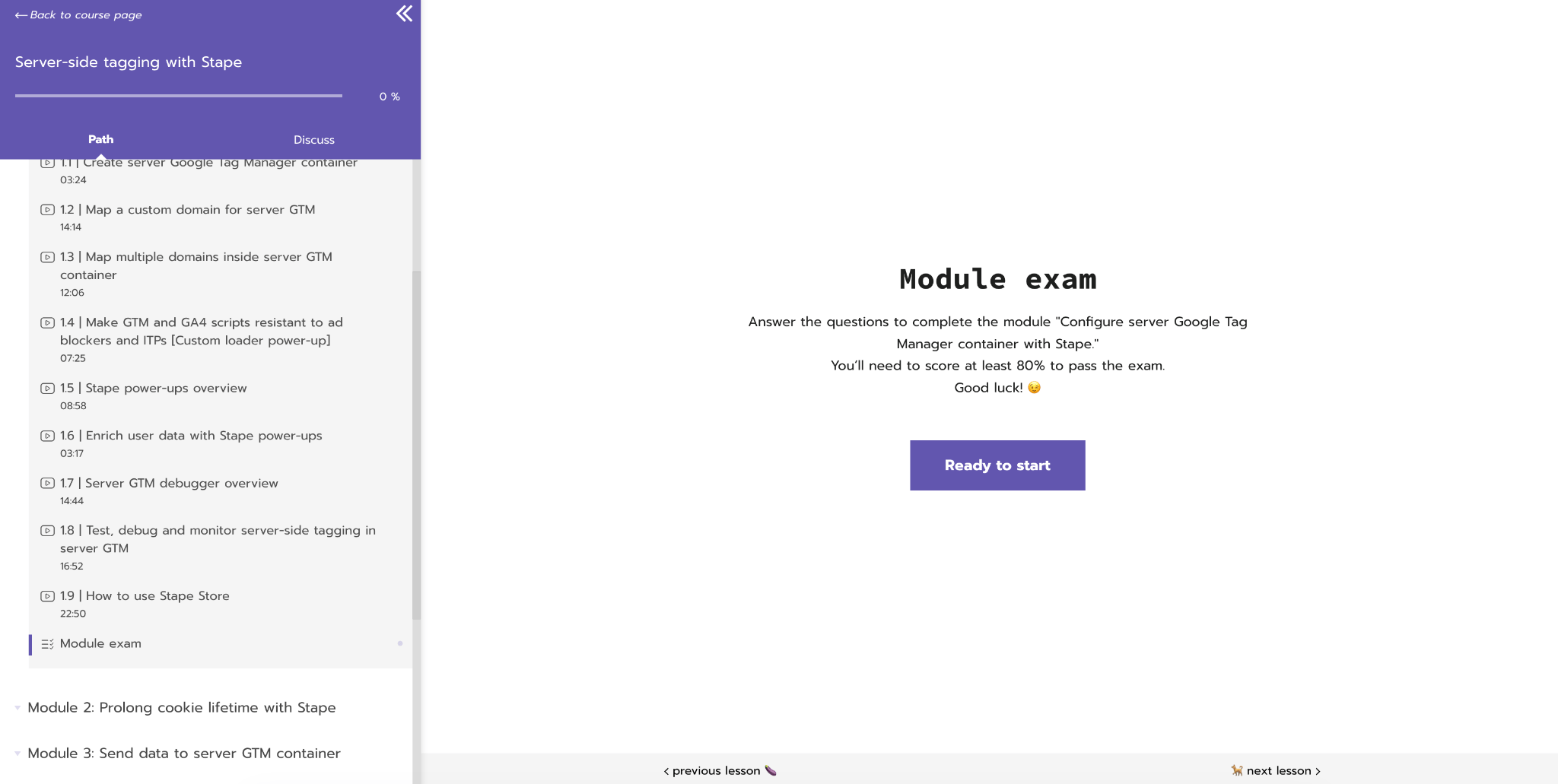 Complete quizzes
