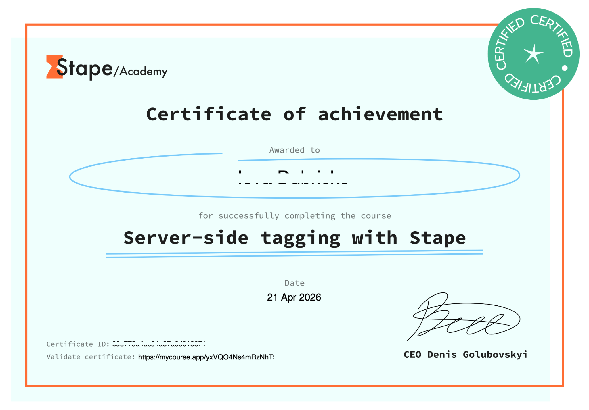 Certificate