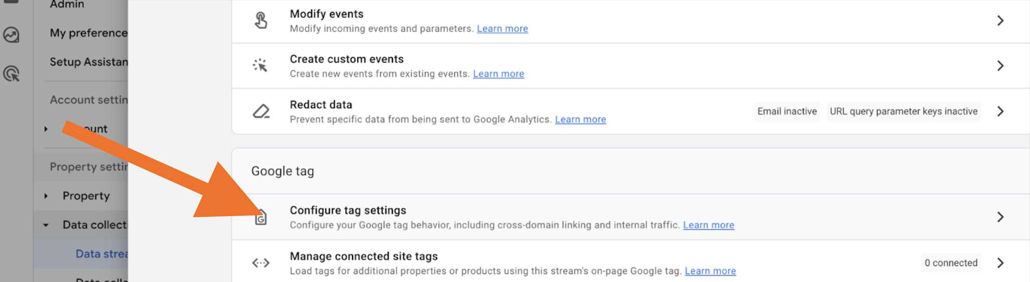 Configure tag settings
