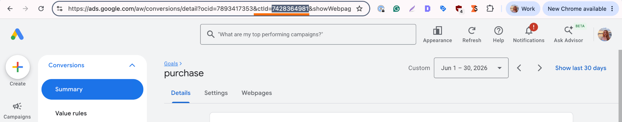 Conversion Event ID - the ID of the conversion action you want to track.