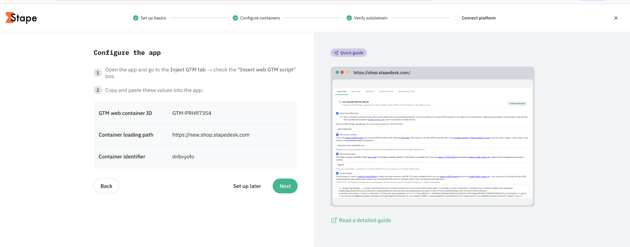 app configuration