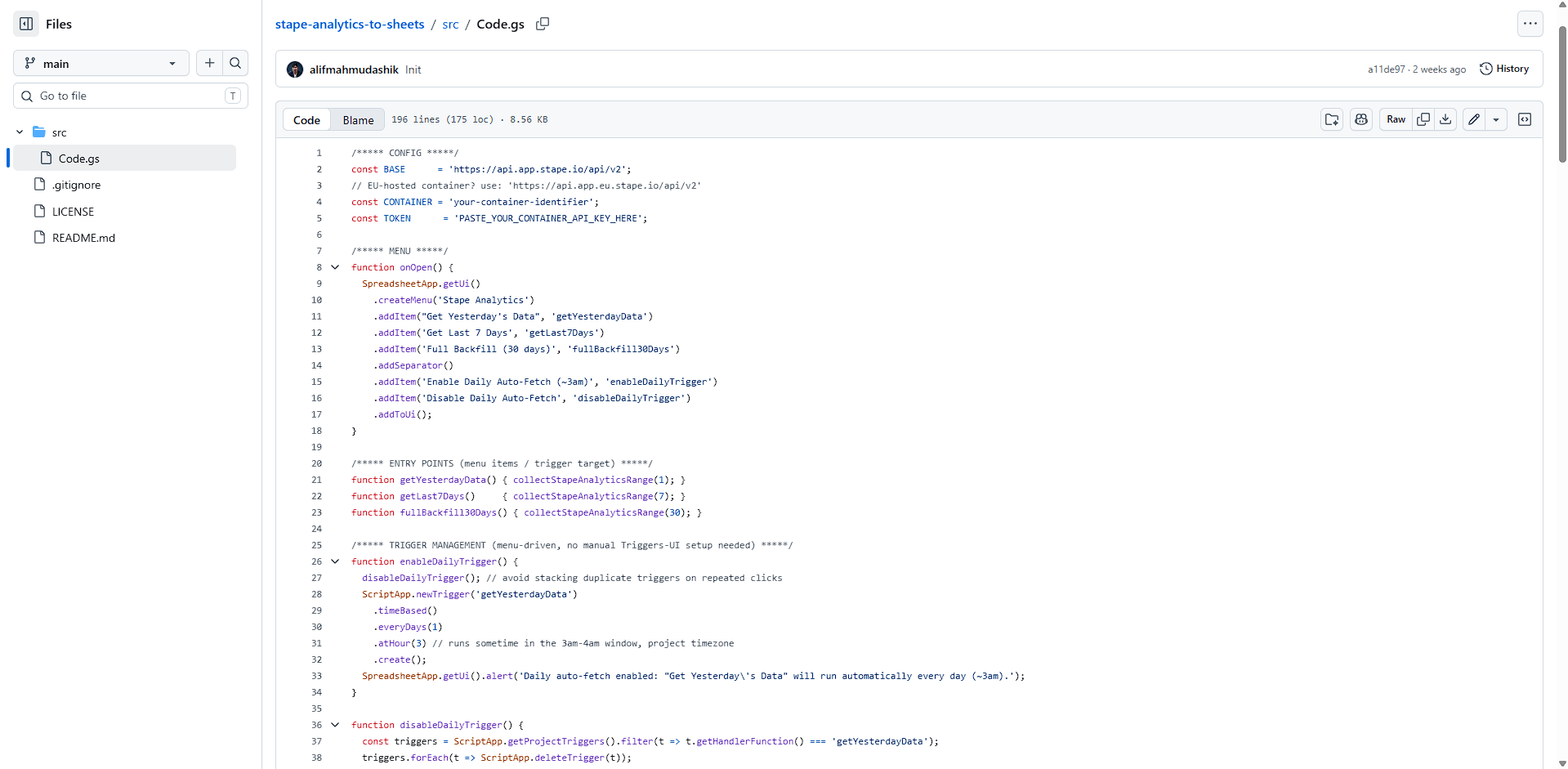 Get the script from GitHub