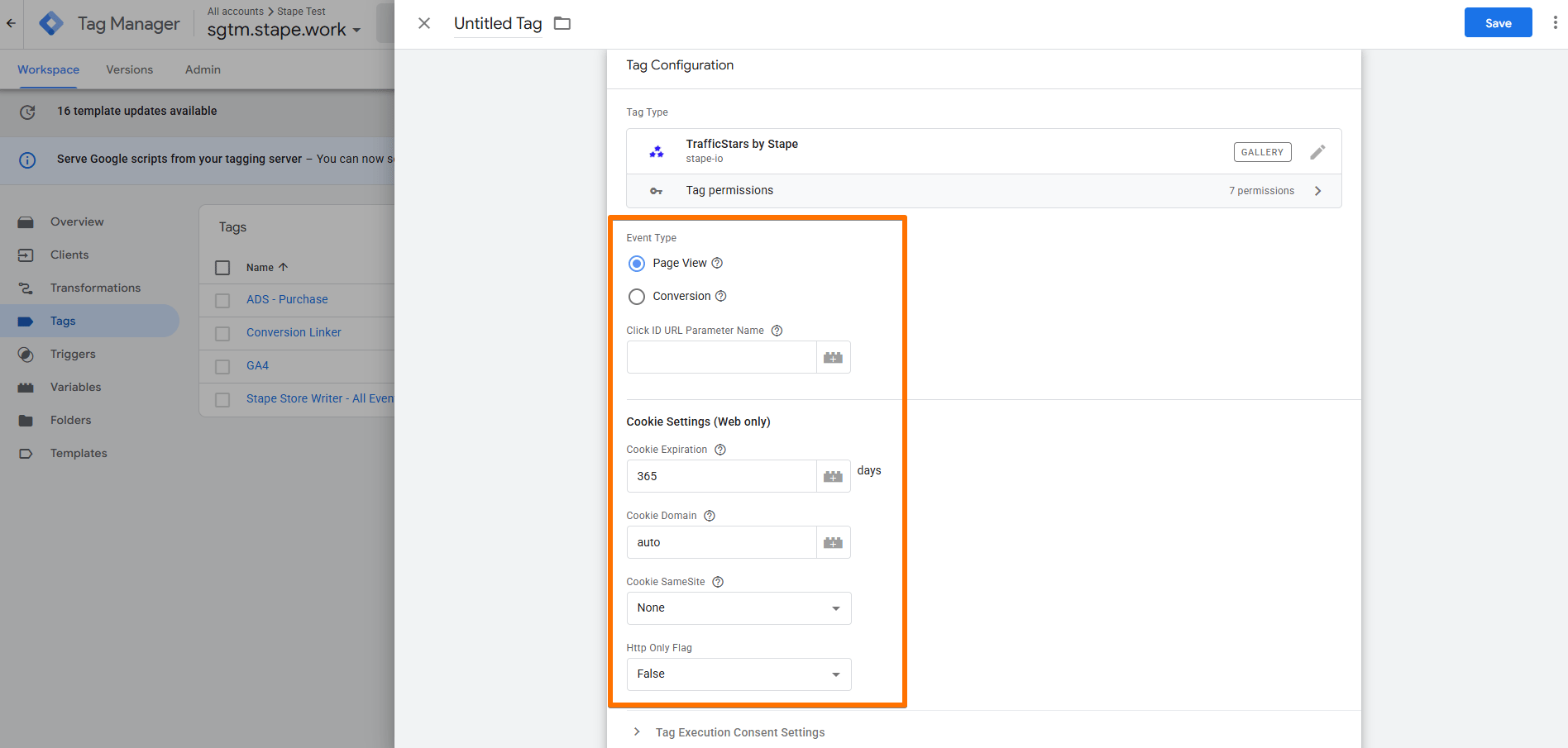 Page View setup
