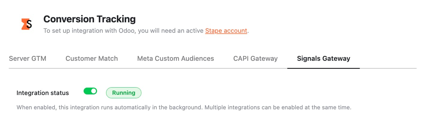 Signals and Stape accounts data