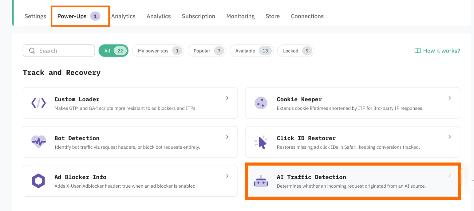 How to activate AI Traffic Detection