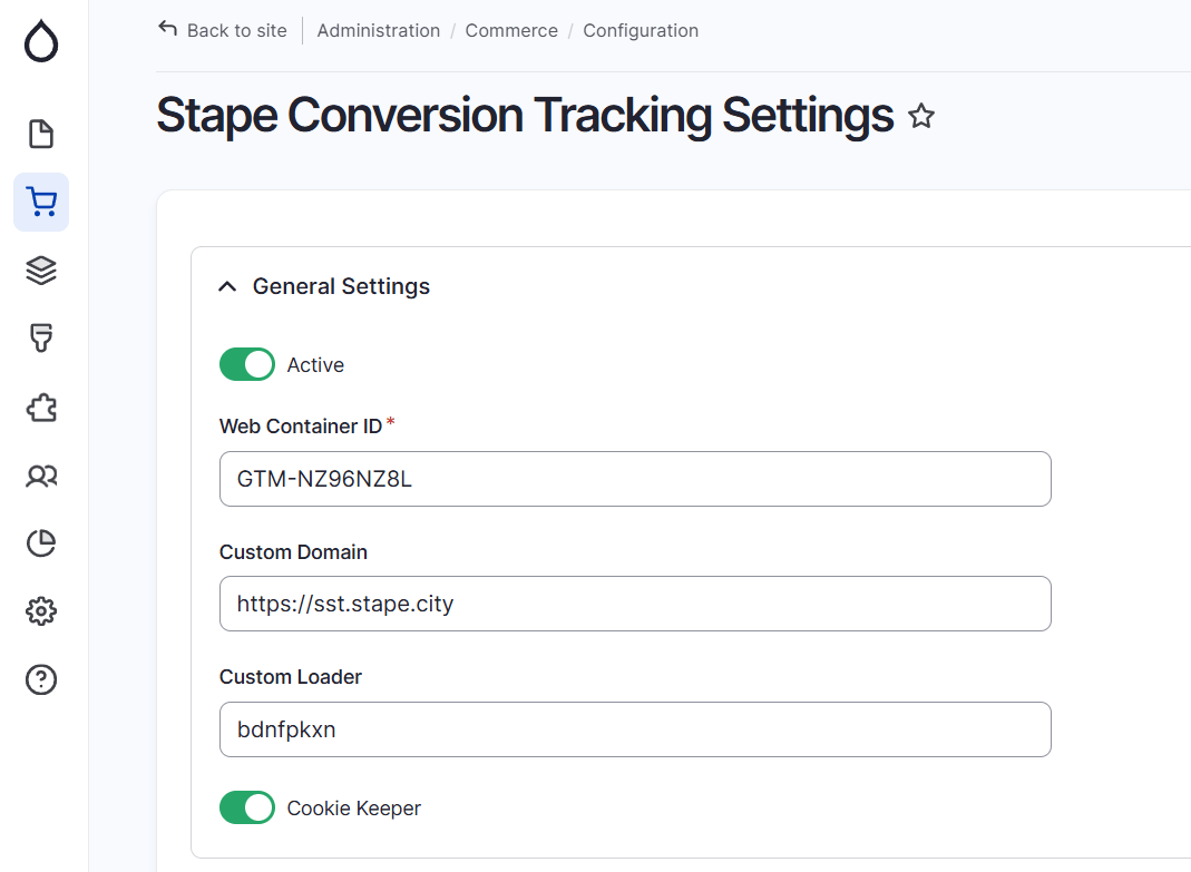 General settings tab