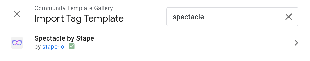 Search for Spectacle Tag