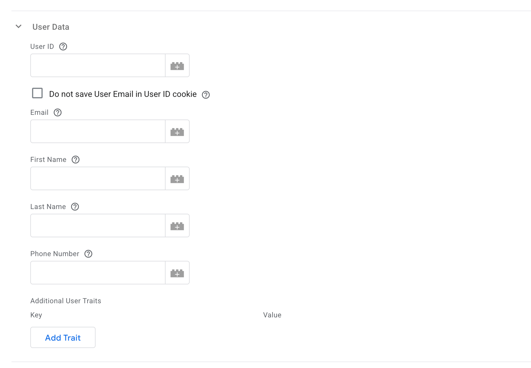 User data