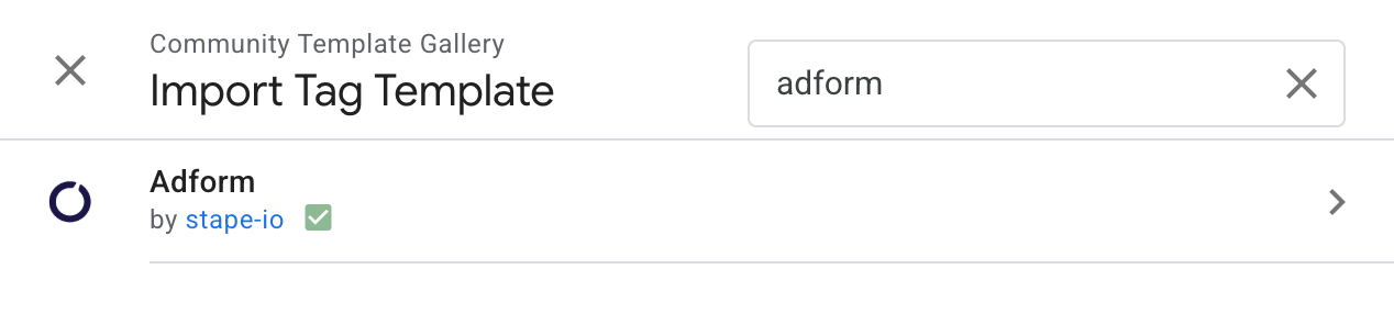 Search for Adform Tag