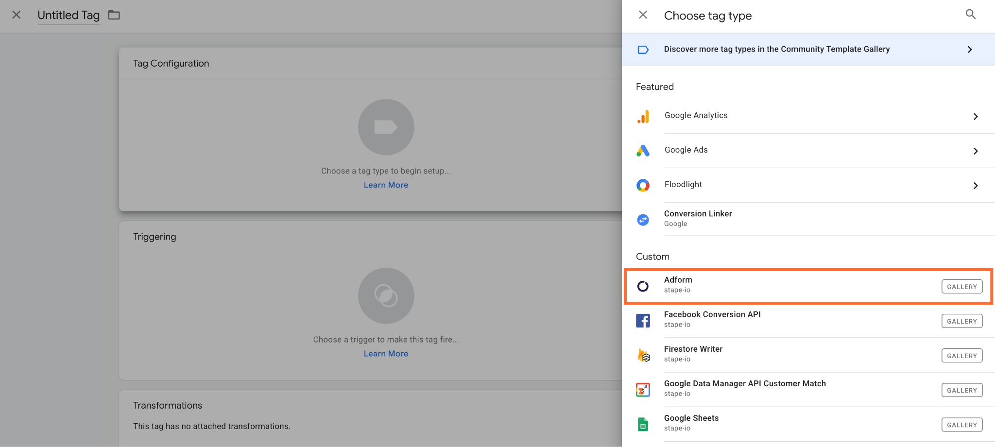 Click Tag Configuration