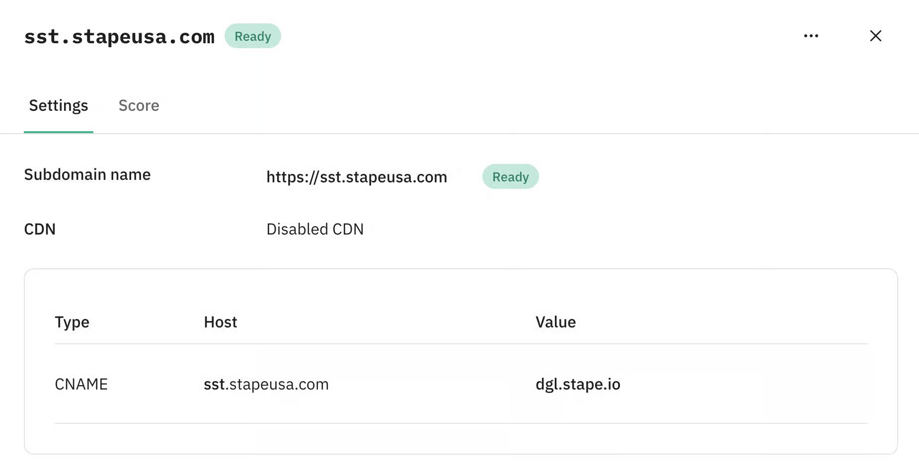 Copy Subdomain name.