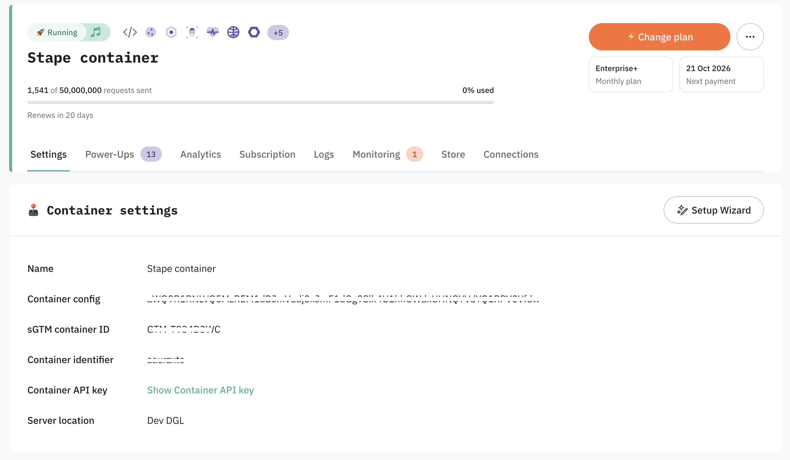 Container API Key