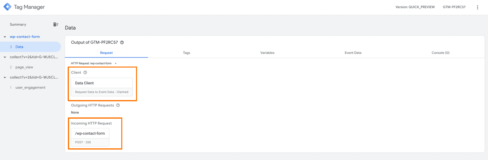 data client request