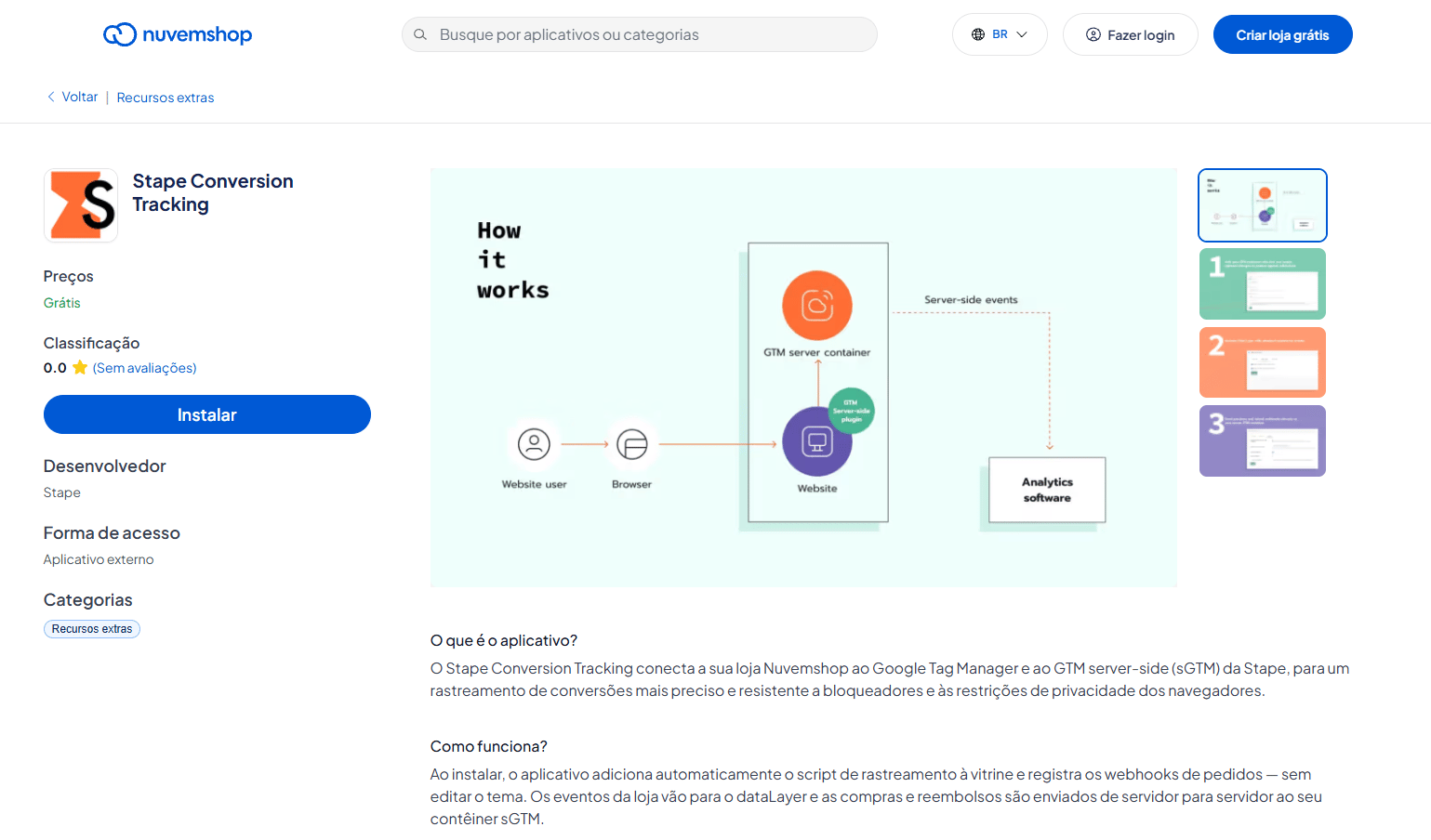 Stape's Conversion Tracking Nuvemshop app 