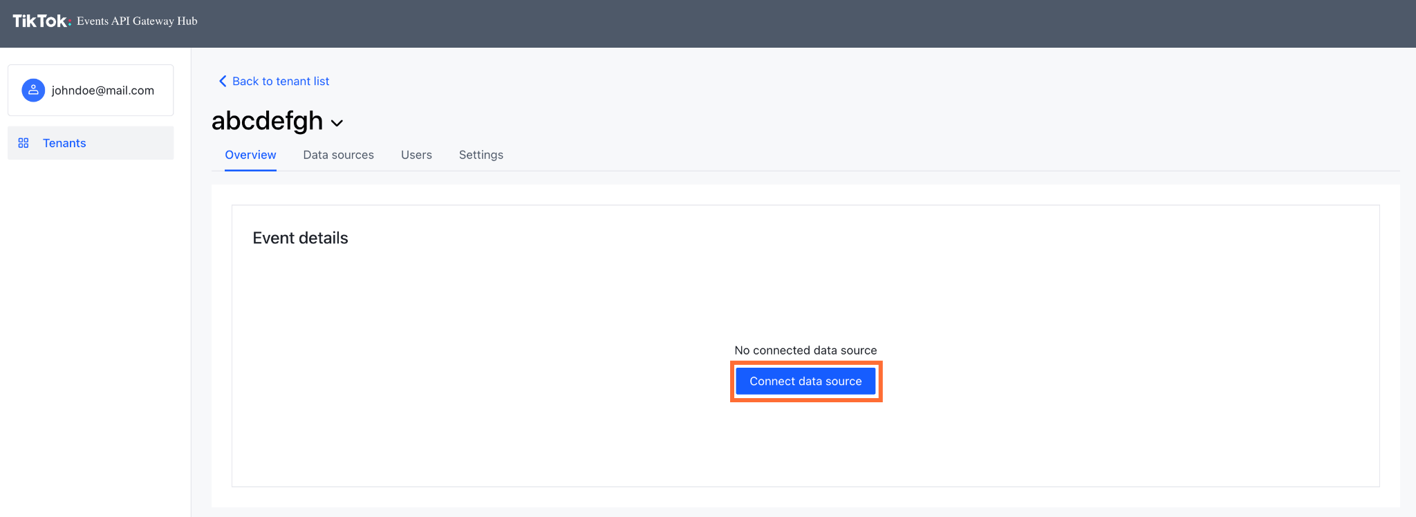 Click Connect data source