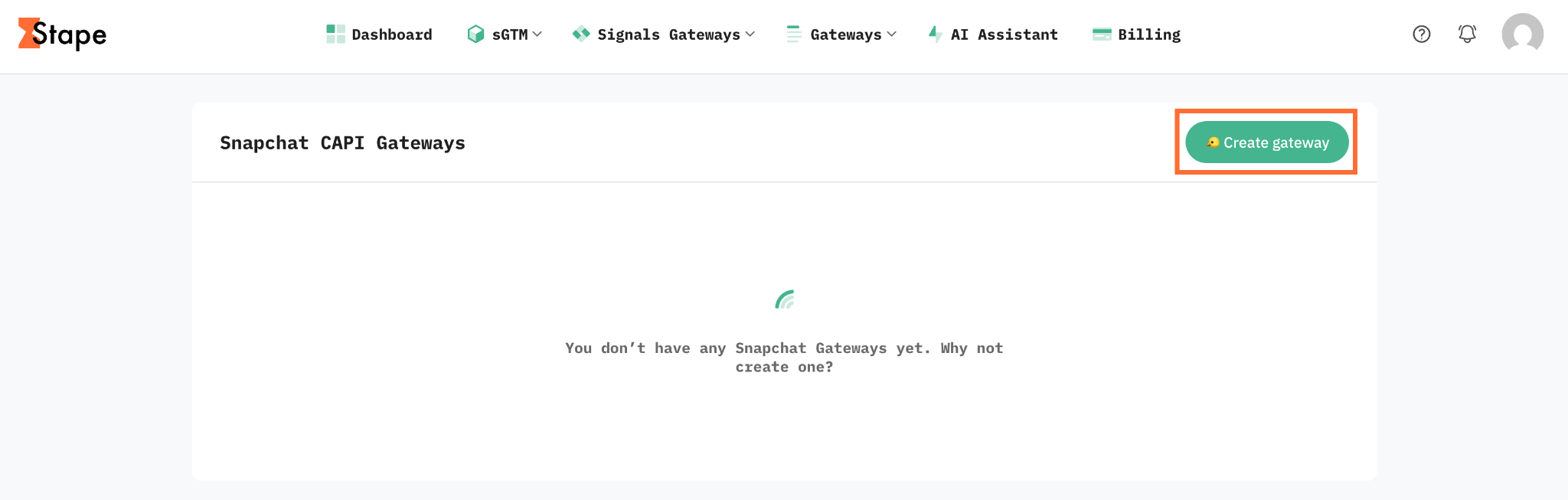 Click Create gateway