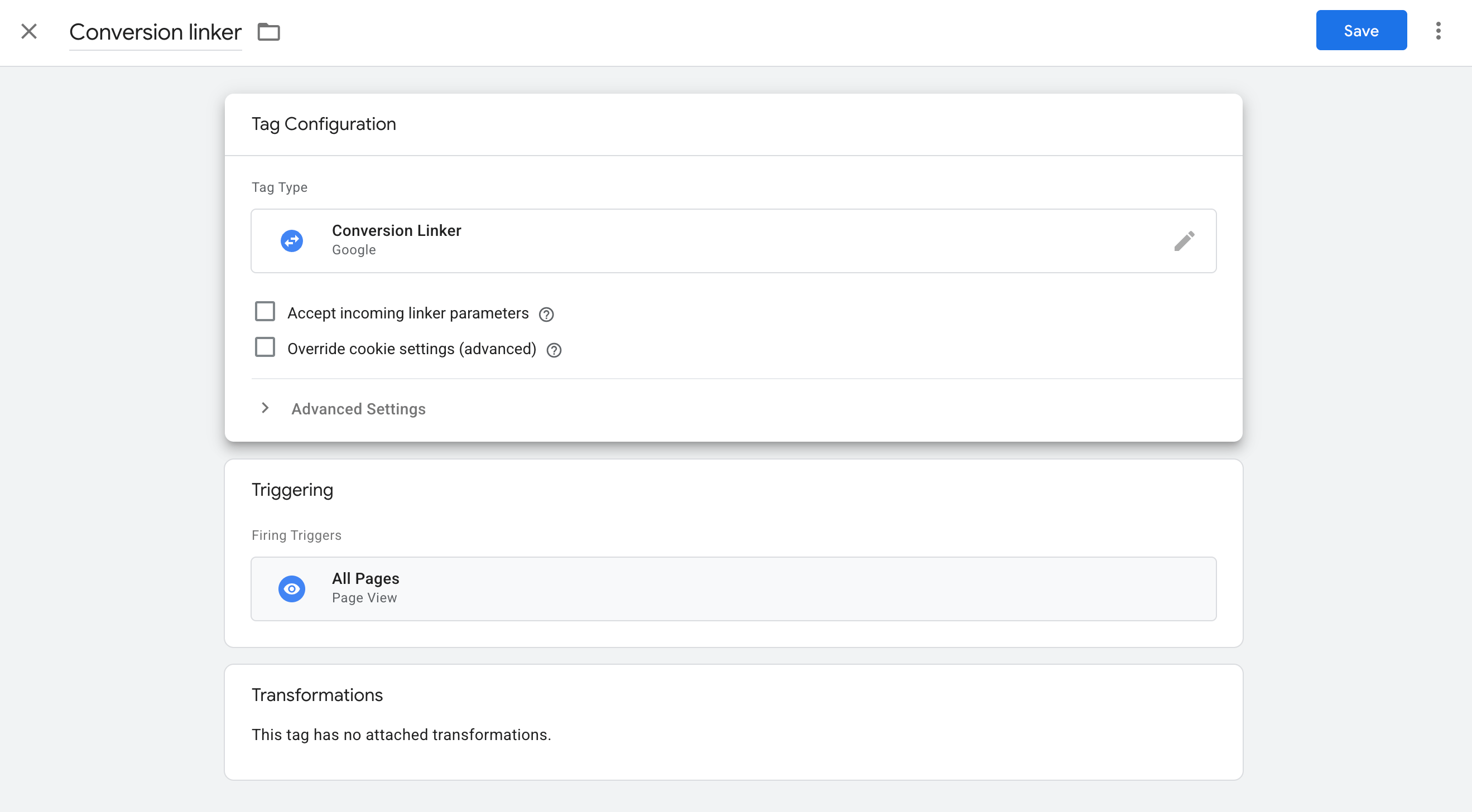 conversion linker tag