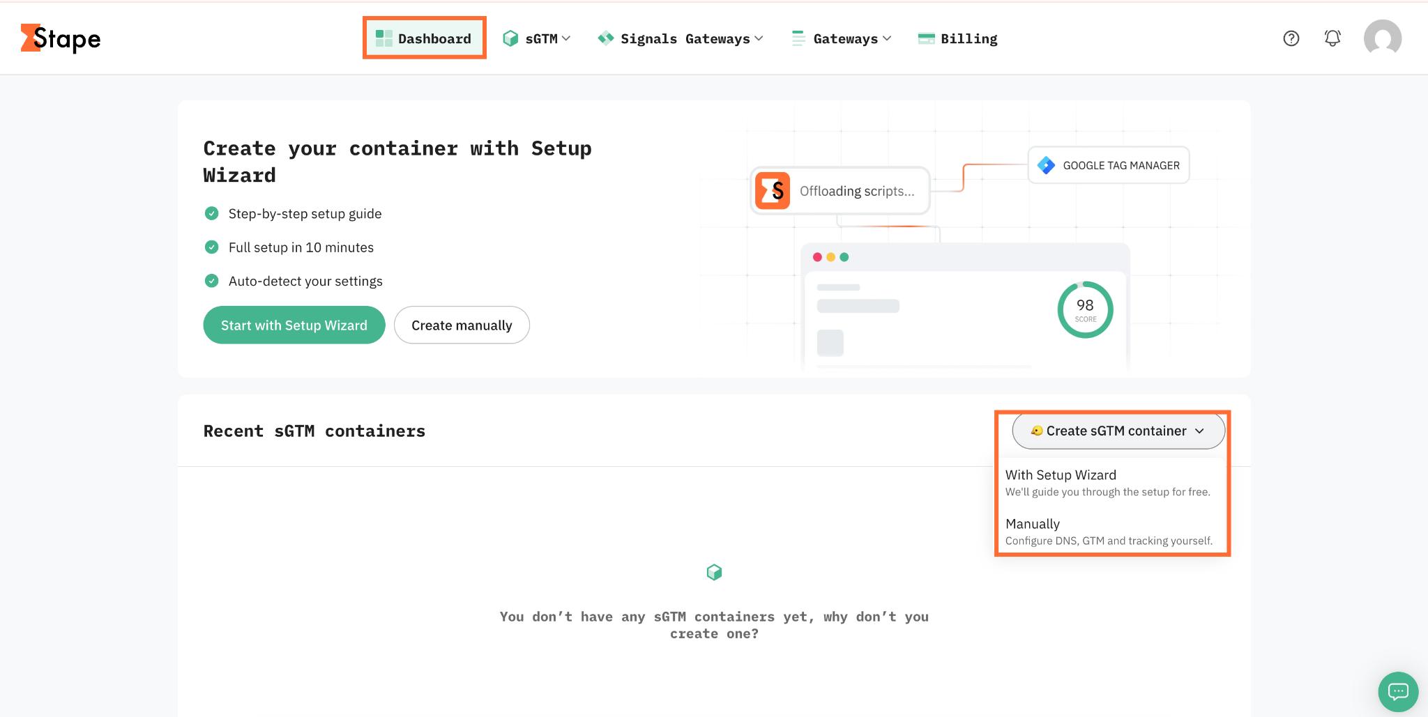 Create sGTM container