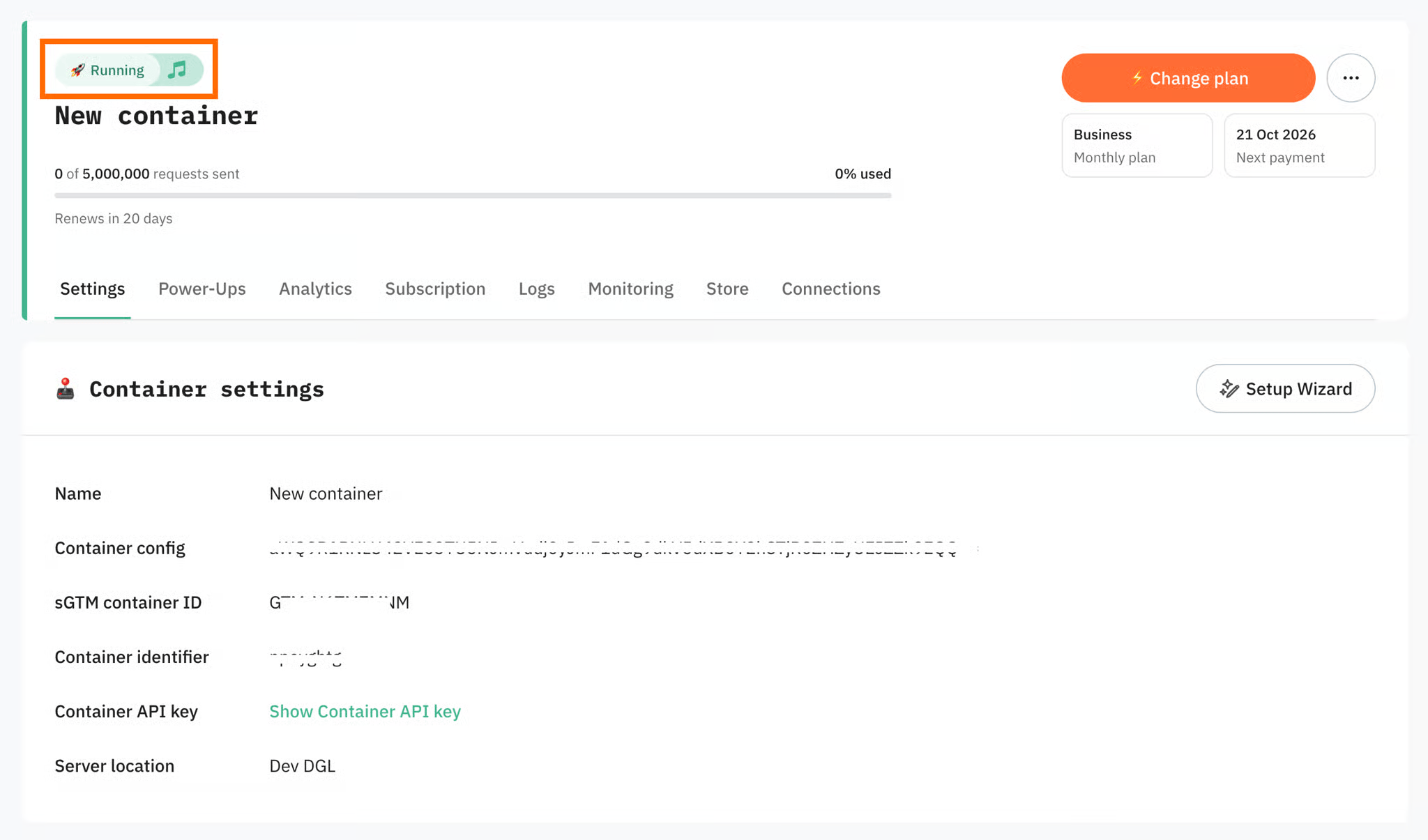 Status running
